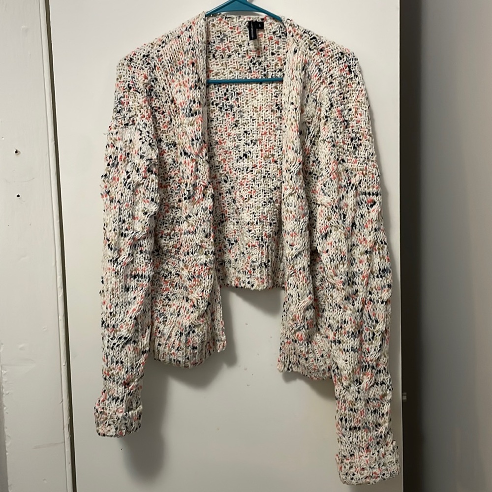 MOON and MADISON Womens Crochet Over Sized Half Sweater, Size S